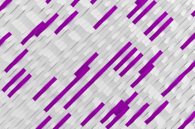 renkli elemanları ile beyaz mat plastik dalgaların 3D render