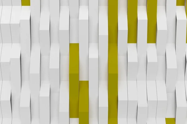 3D-rendering van witte matte kunststof golven met gekleurde elementen — Stockfoto