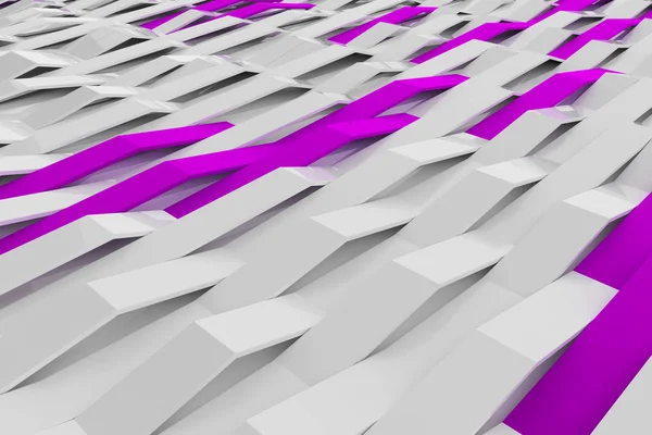 3D-rendering van witte glanzende kunststof golven met gekleurde elementen — Stockfoto