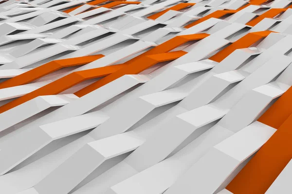 Biały połysk z tworzyw sztucznych fal z kolorowych elementów w renderingu 3D — Zdjęcie stockowe