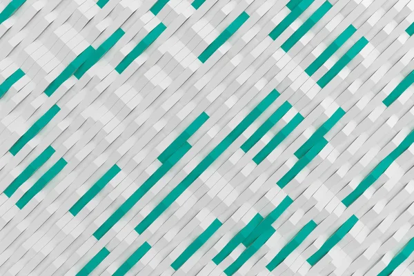 3D rendering of white matte plastic waves with colored elements