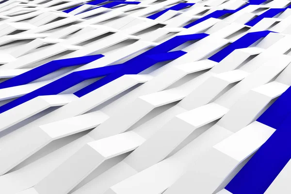 Representación 3D de ondas de plástico blanco mate con elementos de color — Foto de Stock