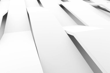 Beyaz mat plastik dalgalar soyut 3d render