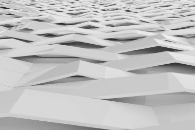 Beyaz parlak plastik dalgaların soyut 3d render