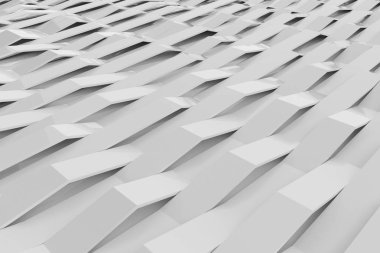 Beyaz parlak plastik dalgaların soyut 3d render