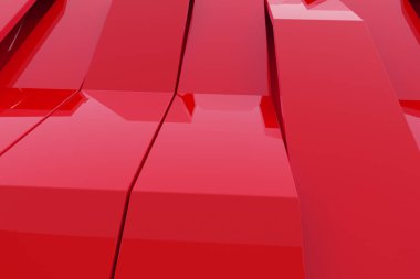 Parlak plastik dalgaların soyut 3d render