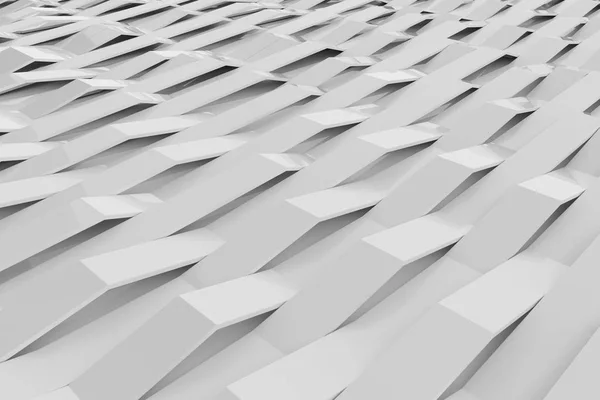 Abstract 3D rendering of white gloss plastic waves — Stock Photo, Image