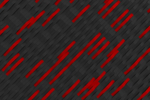 Τρισδιάστατη απεικόνιση του μαύρο ματ πλαστικό κύματα με χρωματιστά στοιχεία — Φωτογραφία Αρχείου