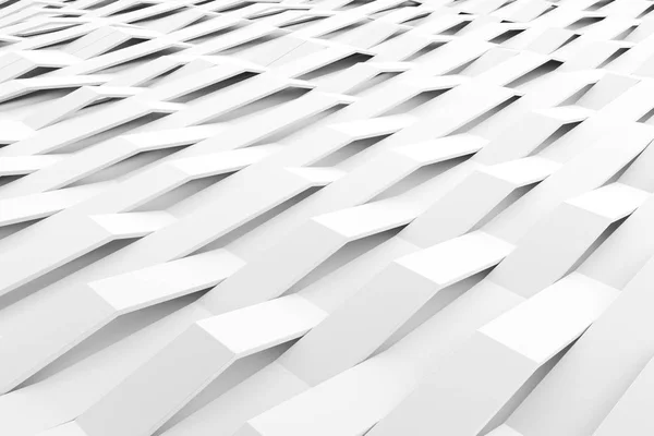 Abstrakta 3d-rendering av vit Matt plast vågor — Stockfoto