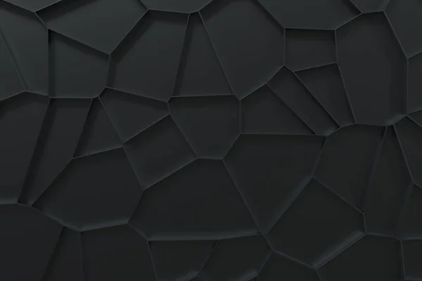 Abstracte 3d voronoi rooster op zwarte achtergrond — Stockfoto