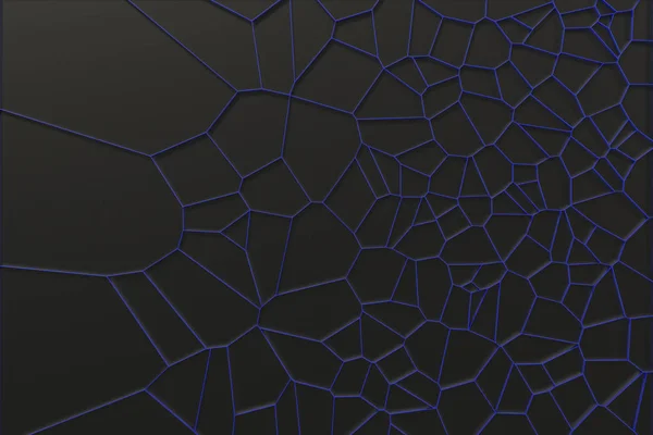 抽象彩色三维 voronoi 链篦机上黑色背景 — 图库照片