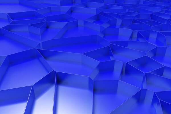 Abstract colored 3d voronoi grate on colored background. Speaker grille. Chaotic line structure. 3D render illustration