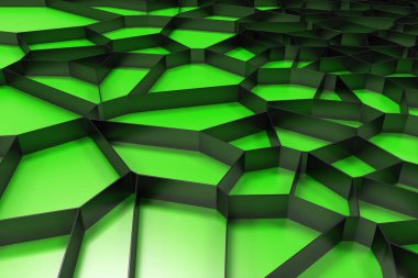 Soyut siyah 3d voronoi rendeleyin renkli arka plan üzerinde