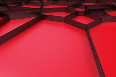 Soyut siyah 3d voronoi rendeleyin renkli arka plan üzerinde