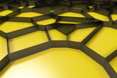 Soyut siyah 3d voronoi rendeleyin renkli arka plan üzerinde