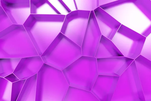 Abstract gekleurde 3d voronoi rooster op gekleurde achtergrond — Stockfoto
