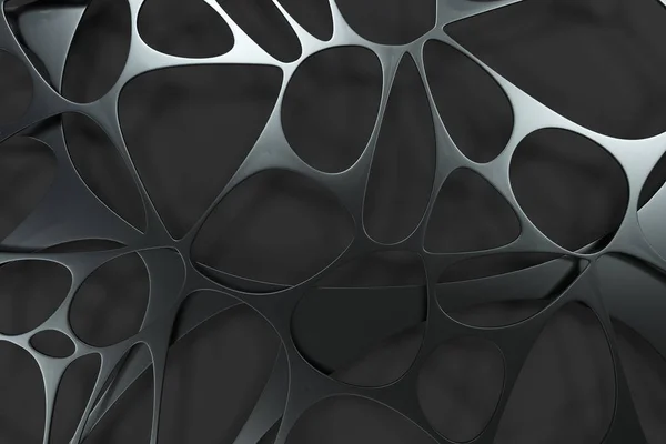 Abstracto 3d voronoi estructura orgánica sobre fondo negro —  Fotos de Stock