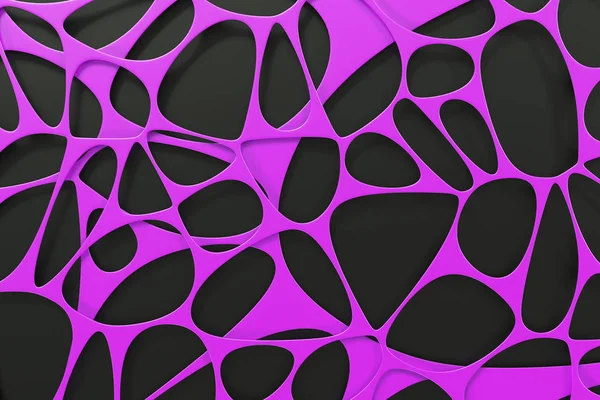 Abstract 3d voronoi organic structure on black background — Stock Photo, Image