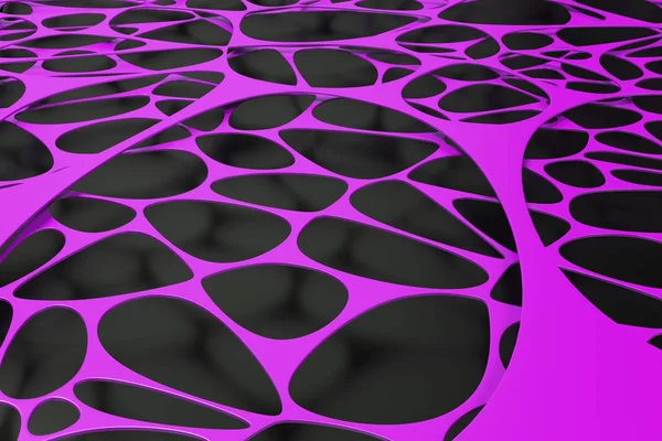 Abstracto 3d voronoi estructura orgánica sobre fondo negro —  Fotos de Stock