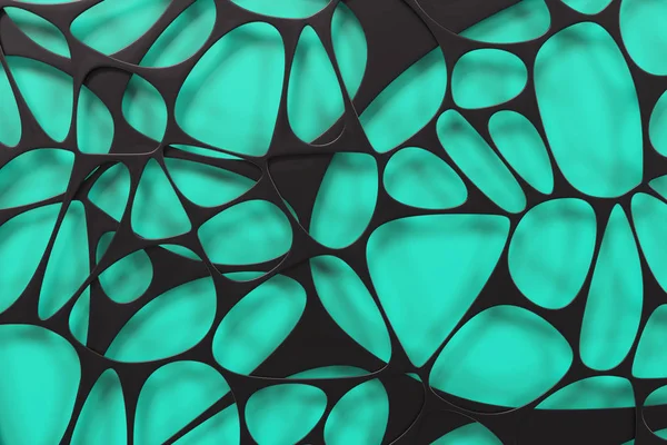 Negro 3d voronoi estructura orgánica sobre fondo de color — Foto de Stock