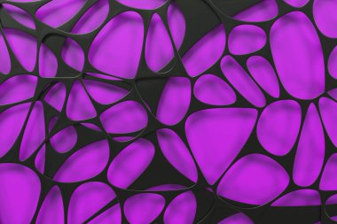 3D voronoi organik yapısı renkli arka plan üzerinde siyah