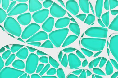 3D voronoi organik yapısı renkli arka plan üzerinde beyaz