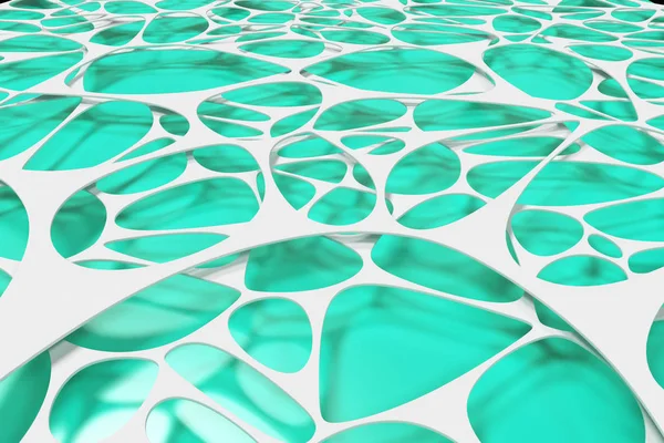 Blanco 3d voronoi estructura orgánica sobre fondo de color —  Fotos de Stock