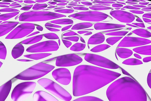 Λευκό 3d voronoi οργανική δομή σε έγχρωμο φόντο — Φωτογραφία Αρχείου