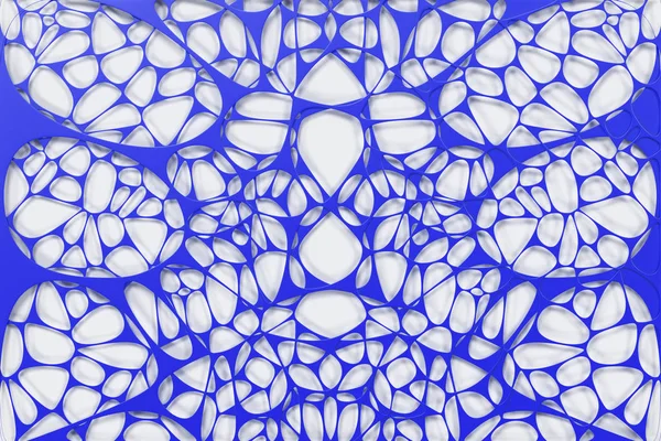 Gekleurde 3d voronoi organische structuur op witte achtergrond — Stockfoto