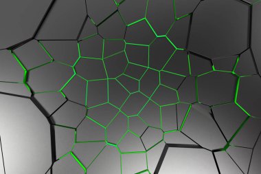 Kırık yüzeyle siyah renkli parlak çizgiler