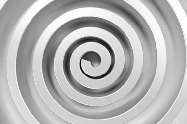 Beyaz arka plan üzerinde beyaz konsantrik sarmal