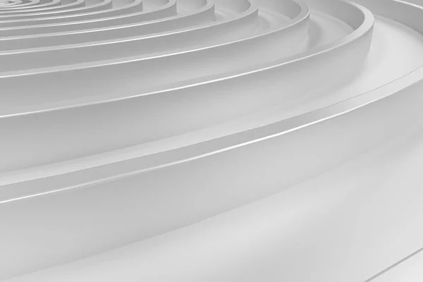 Espiral concêntrica branca no fundo branco — Fotografia de Stock