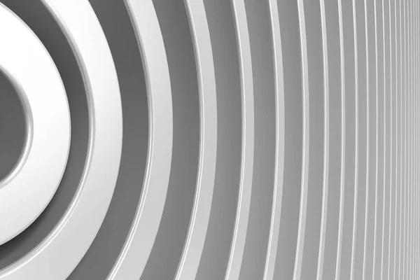 Spirale concentrique blanche sur fond blanc — Photo