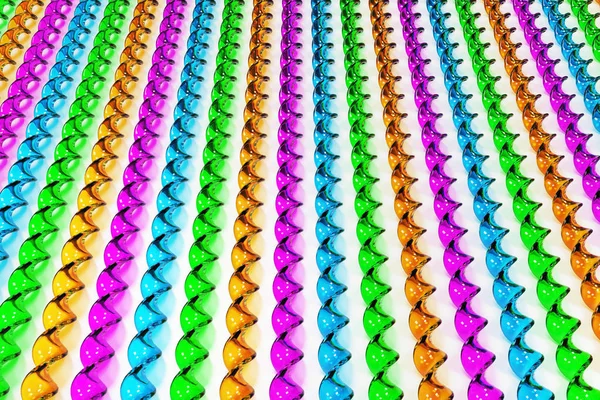 Glazen spiraal sticks verschillende kleuren op witte achtergrond — Stockfoto