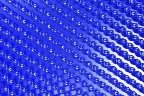 Μπλε πλαστικό σπιράλ μπαστούνια σε μπλε φόντο — Φωτογραφία Αρχείου