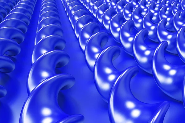 Bastões espirais de plástico azul no fundo azul — Fotografia de Stock