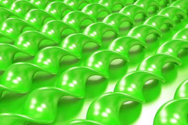 Yeşil zemin üzerine yeşil plastik spiral sopa