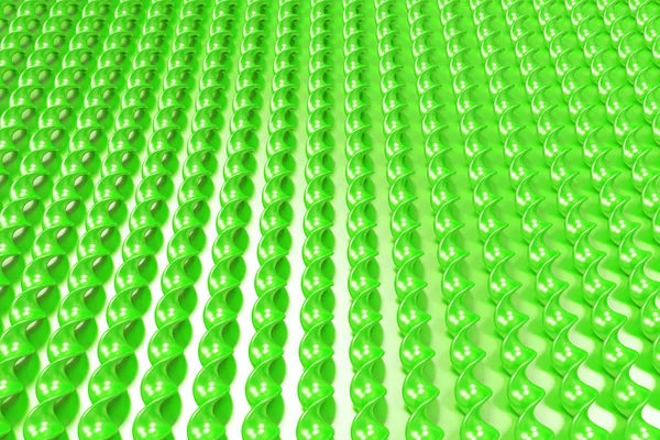 Palos espirales de plástico verde sobre fondo verde —  Fotos de Stock