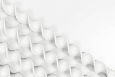 Beyaz arka plan üzerinde beyaz plastik spiral sopa