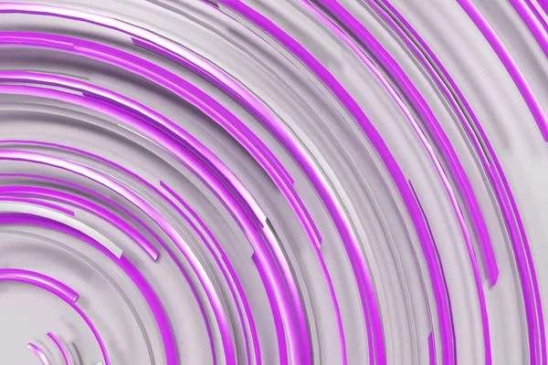 Espiral concéntrica blanca con elementos brillantes violetas sobre ba blanca — Foto de Stock