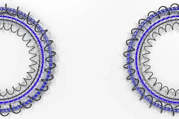 Kształt pierścieni i spirale na białym tle — Zdjęcie stockowe