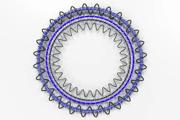 동심원 모양 만든 고리와 흰색 바탕에 나선 — 스톡 사진