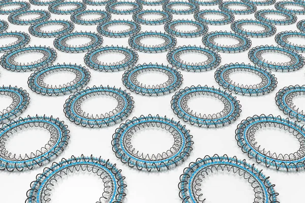 リングと白の渦巻きで作られた同心円形状のパターン — ストック写真