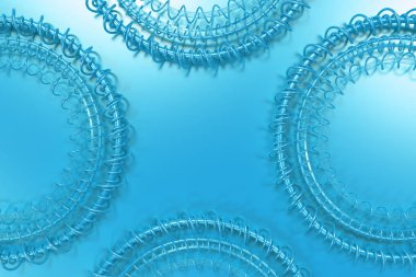 Yüzük ve spiraller mavi b desen eşmerkezli şekiller yapılmış