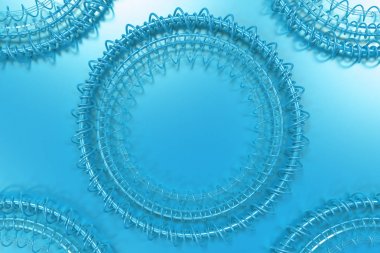 Yüzük ve spiraller mavi b desen eşmerkezli şekiller yapılmış