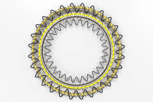 Koncentriska formen av ringar och spiraler på vit bakgrund — Stockfoto
