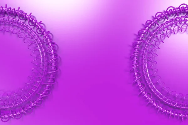 Forme concentrique en anneaux et spirales sur fond violet — Photo