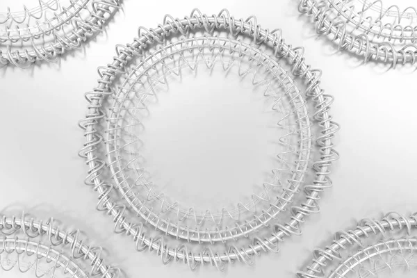 Mönster av koncentriska former av ringar och spiraler på vit — Stockfoto