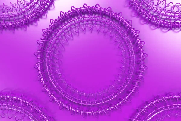 Patroon van concentrische vormen gemaakt van ringen en spiralen op violet — Stockfoto