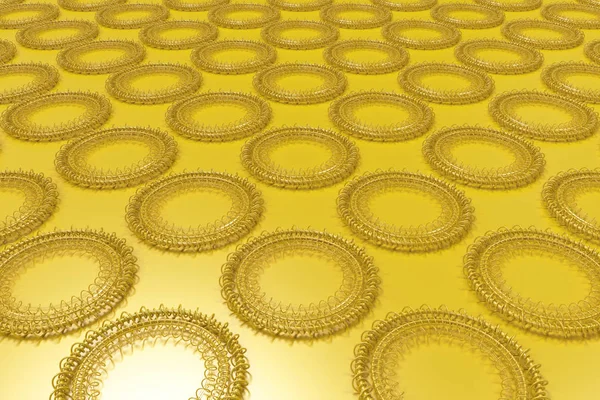 Minta a koncentrikus gyűrűk és spirálok a sárga alakzatok — Stock Fotó